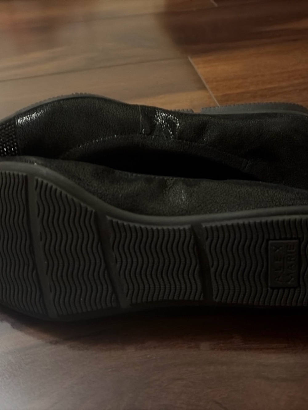 Alex Marie Black Crystal Toe Ballet Flats - Picture 4 of 5